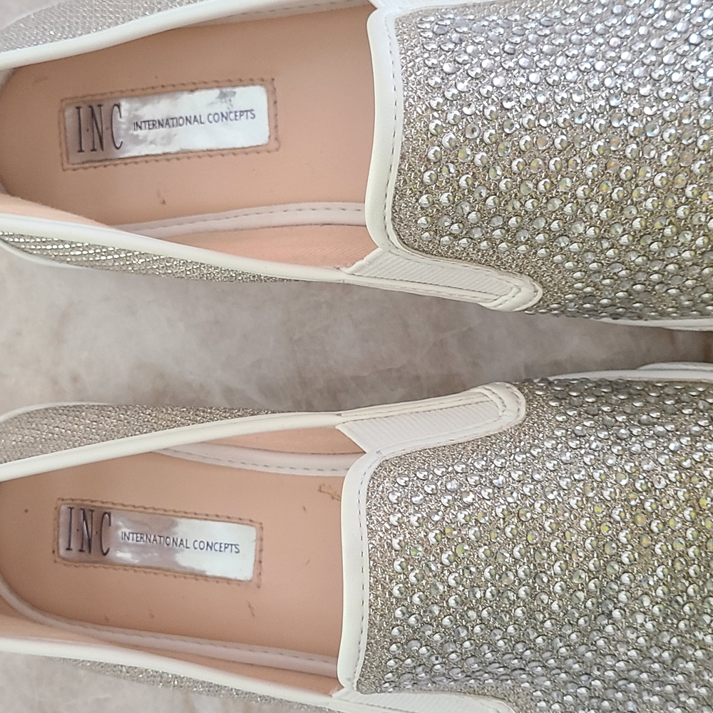 INC International Concepts Silver and White Sneakers